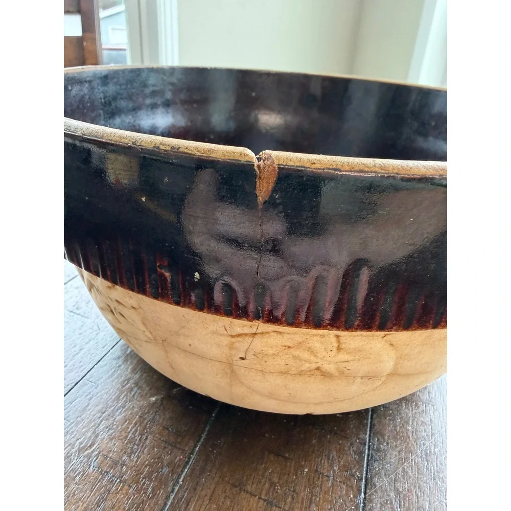 1930s Cook-Rite Cookin-Ware Health Economy Stoneware Mixing Bowl Pat 91285